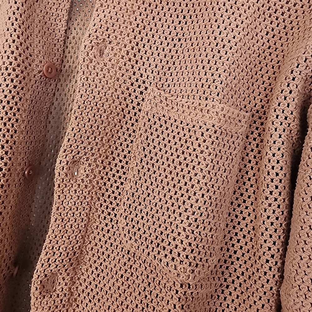 BDG Urban Outfitters Crochet Knit Button Down Shirt Small - Picture 4 of 7
